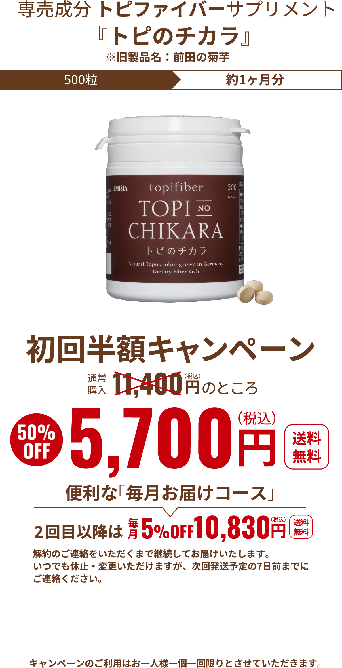 トピのチカラ5,700円（税込）