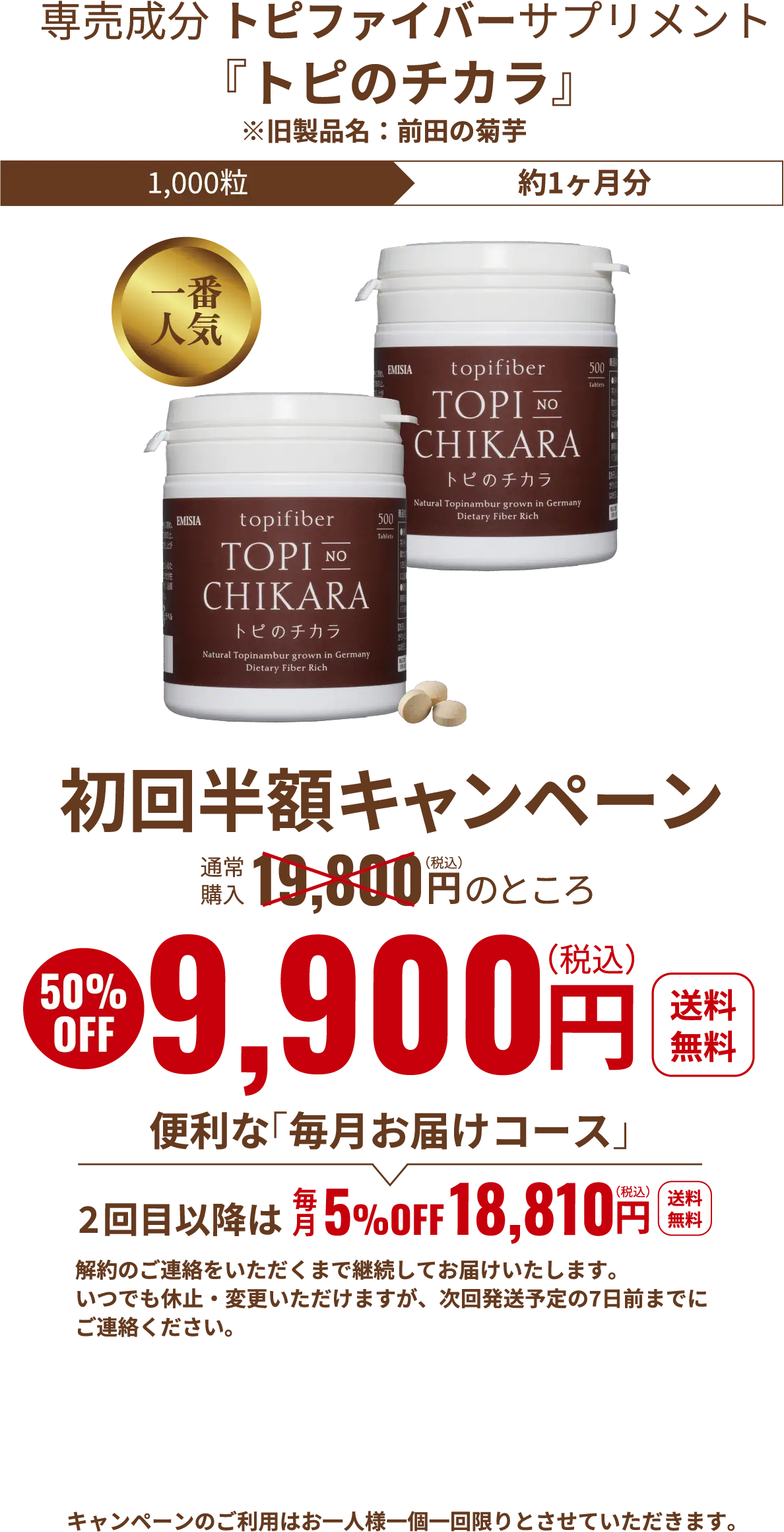 トピのチカラ9,900円（税込）