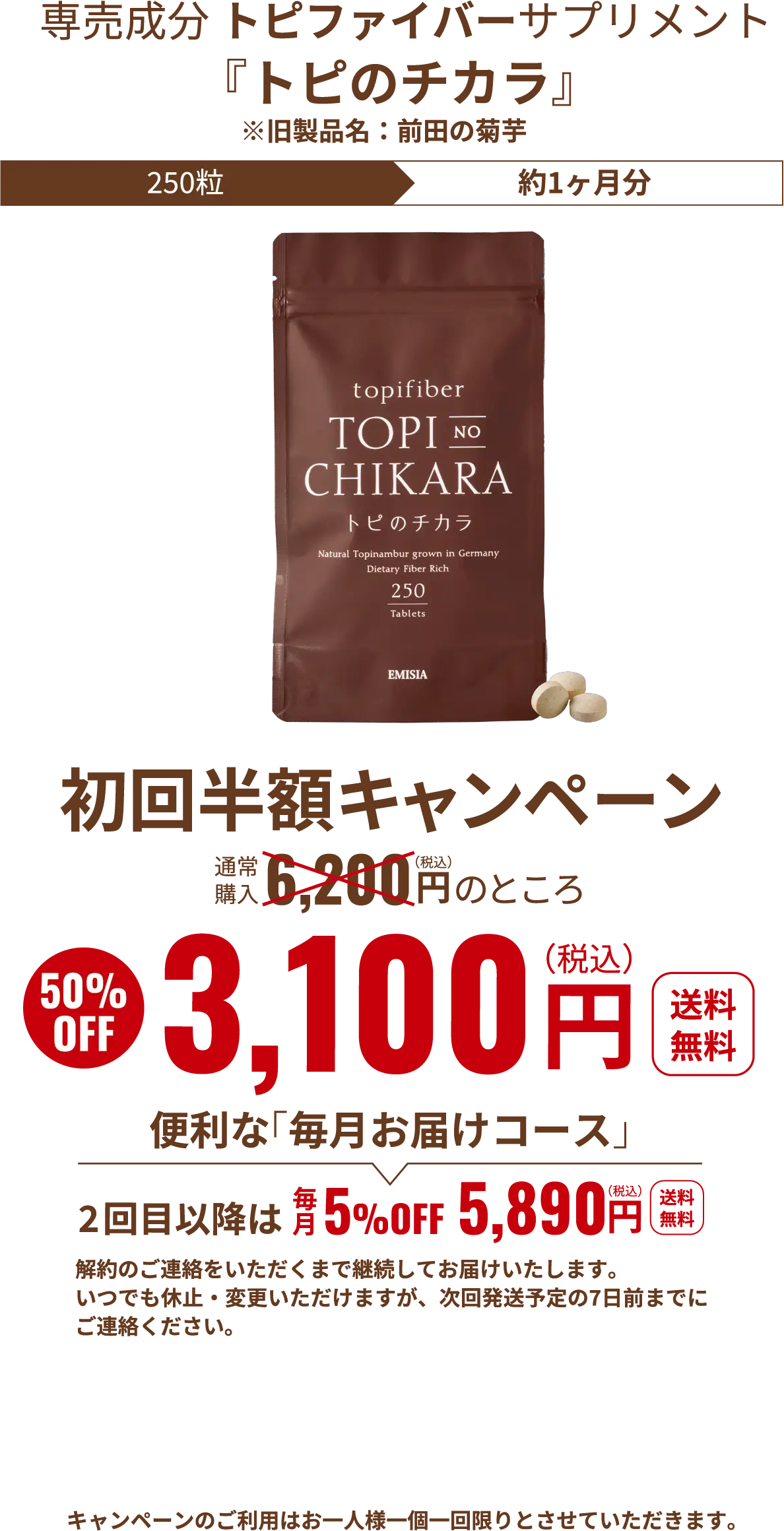 トピのチカラ3,100円（税込）