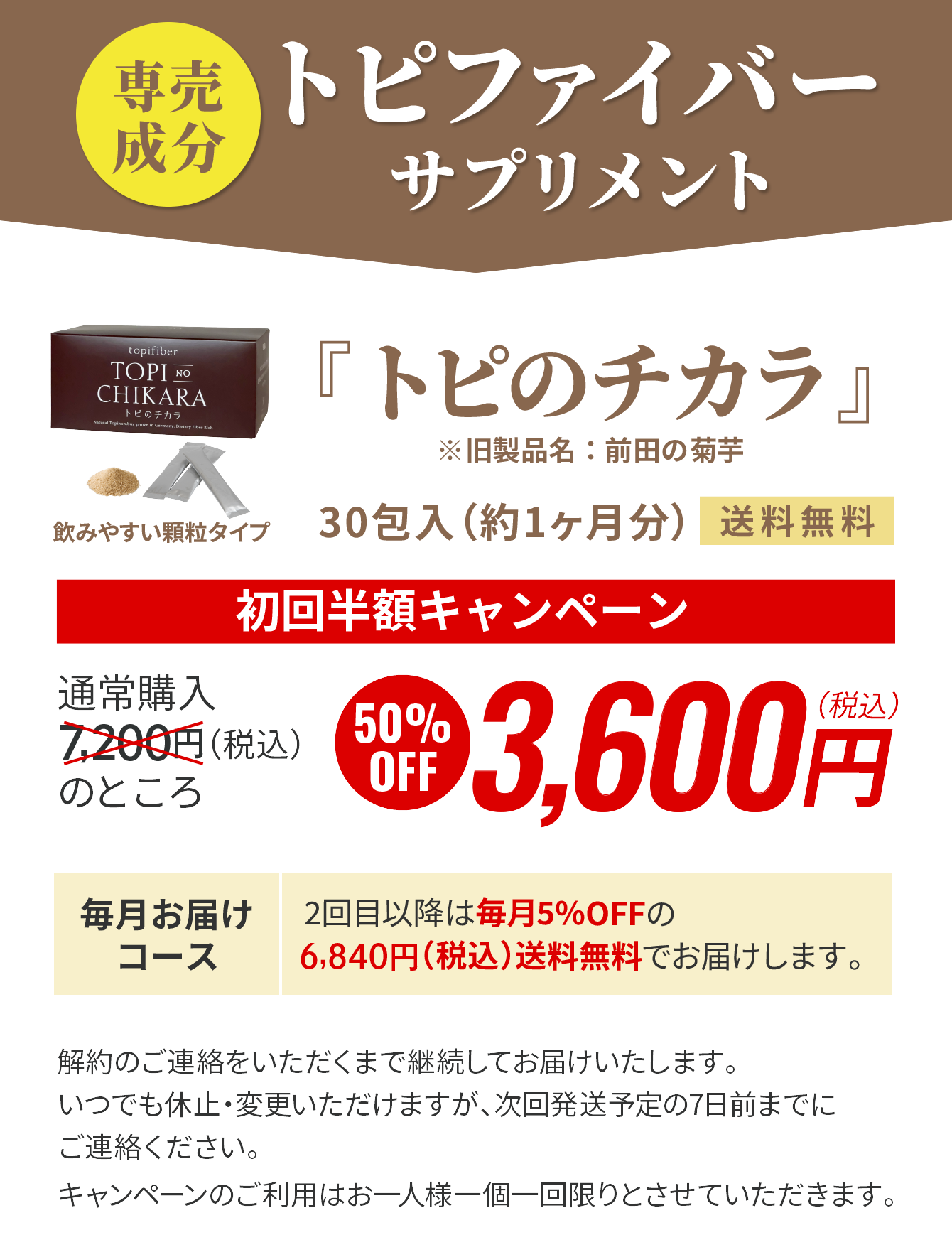 トピのチカラ3,600円（税込）