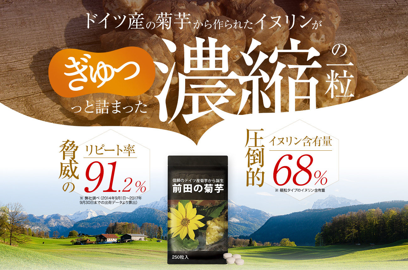 糖対策の決定版！ドイツ産の菊芋から作られたイヌリンぎゅっっと詰まった濃縮の一粒